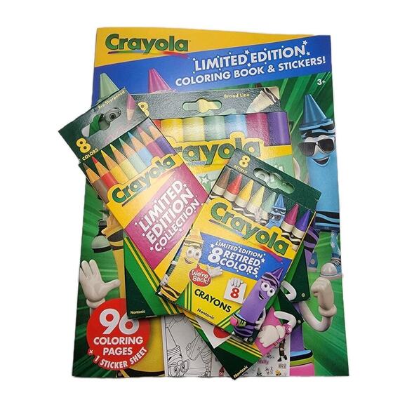 Crayola Limited Edition Crayons Markers Colored Pencils Coloring Book Bundle - Picture 1 of 10